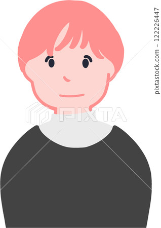一個微笑的短鮑勃女人的上半身插圖 一個微笑的短鮑勃女人的上半身插圖 122226447