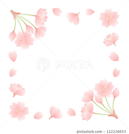 Spring cherry blossom frame vector illustration 4 122226653