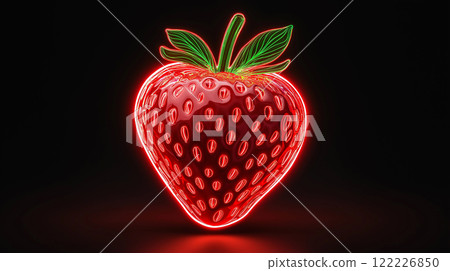 Beautiful 3d transparent texture strawberry fruit elements 122226850
