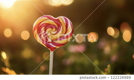 Colorful heart candy AI image 122226989