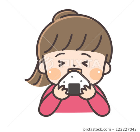 A girl who eats onigiri 122227042
