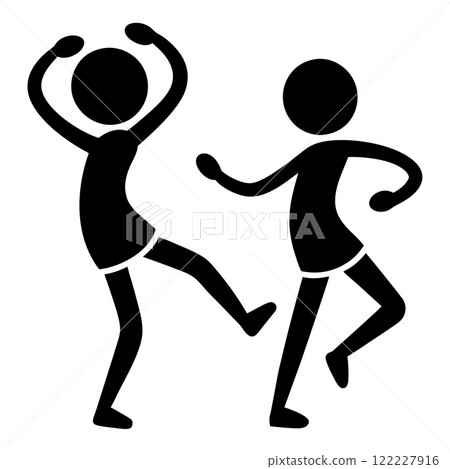 Happy cartoon character jumping for joy Happy cartoon character jumping for joy 122227916