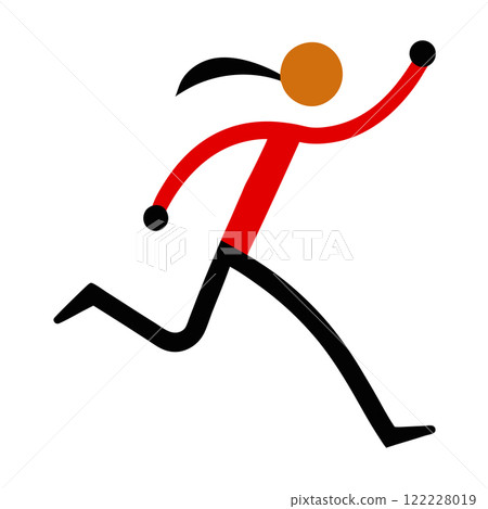 Cartoon runner experiencing pain in their leg. 122228019
