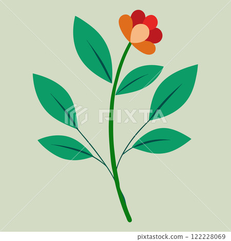 Colorful floral and botanical design for spring or summer projects 122228069