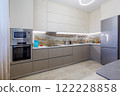 Modern renovated kitchen with flat design 122228858