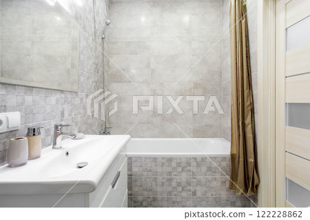 Luxury bathroom interior design and ceramic tile wall Luxury bathroom interior design and ceramic tile wall 122228862