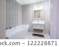 Luxury bathroom interior design and ceramic tile wall 122228871