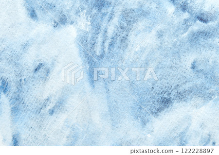 Abstract blue watercolor texture background with soft brush strokes and organic 122228897