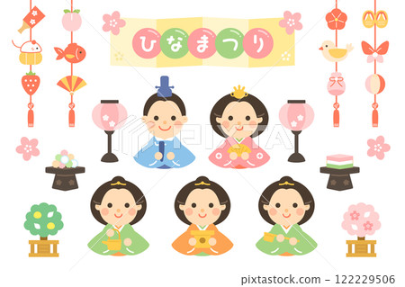 Hinamatsuri illustration set - Hina dolls Hinamatsuri illustration set - Hina dolls 122229506