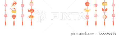 Illustration of hanging dolls Hanging decorations Hina dolls decorations 122229515