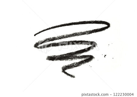Black cosmetic eye pencil stroke on white background Black cosmetic eye pencil stroke on white background 122230004