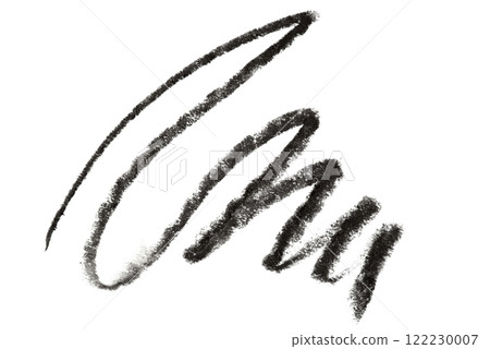 Black cosmetic eye pencil stroke on white background 122230007