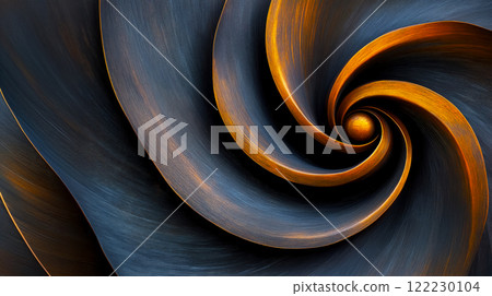 metal spiral in the shape of a blooming poppy, valentine's day concept card metal spiral in the shape of a blooming poppy, valentine's day concept card 122230104