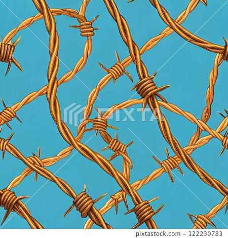 Seamless vector pattern with beautiful swirling wire pattern. 122230783