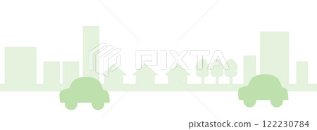城市景觀與綠色汽車運行 122230784