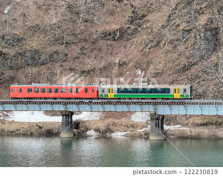 初春的只見線~第八隻只見川大橋~ 初春的只見線~第八隻只見川大橋~ 122230819
