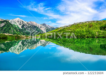 Reflection of Lake Happo in the Northern Alps 122231604