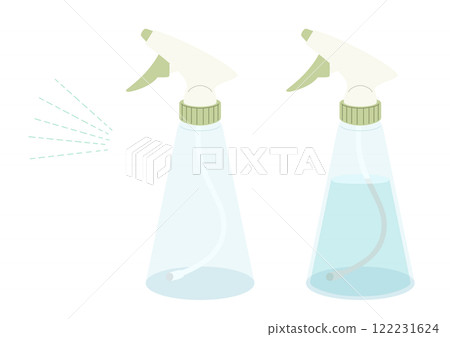 Pastel-colored transparent spray bottles (with and without water) and mist parts (no main lines) 122231624