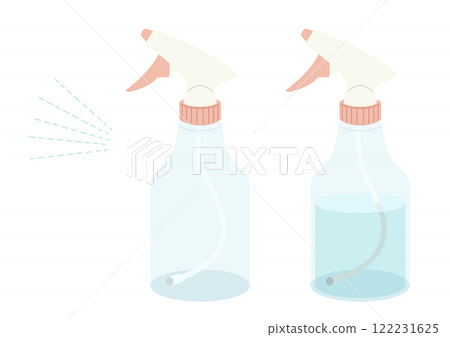 Pastel-colored transparent spray bottles (with and without water) and mist parts (no main lines) 122231625