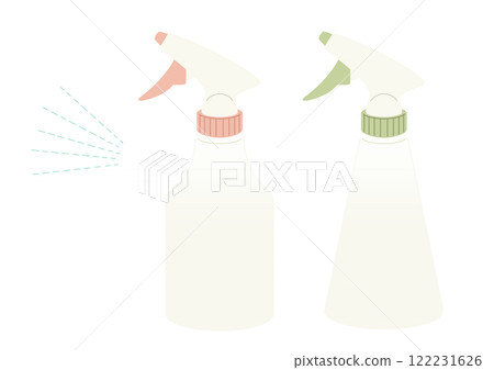Pastel colored spray bottle and mist parts, set of 2 types (no main lines/pink and green) 122231626