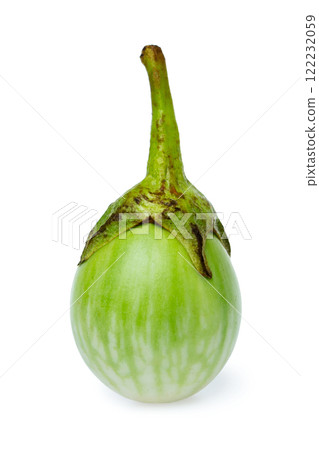 Closeup image of green small thailand egglant isolated at white background. Healthy vegan vegetable diet concept. 122232059