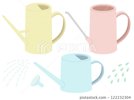 柔和的彩色噴壺和澆水部件 3 種套裝（無主線） 122232304
