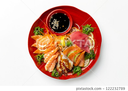 sashimi, plate, sushi, isolated, food, japanese, salmon, tuna, fish, fresh, background, white, seafood, dish, meal, dinner, raw, traditional, delicious, japan, red, asian, cuisine, healthy, sauce, sashimi, plate, sushi, isolated, food, japanese, salmon, tuna, fish, fresh, background, white, seafood, dish, meal, dinner, raw, traditional, delicious, japan, red, asian, cuisine, healthy, sauce, 122232789