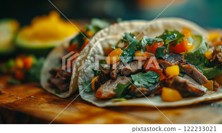 Grilled Chicken Tacos with Corn Salsa and Guacamole 122233021