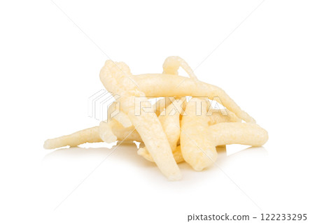 Dried fish maw pile isolated on white background Dried fish maw pile isolated on white background 122233295
