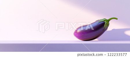Minimalist Eggplant on a Purple Background 122233577