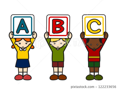 Children with the alphabet 122233656
