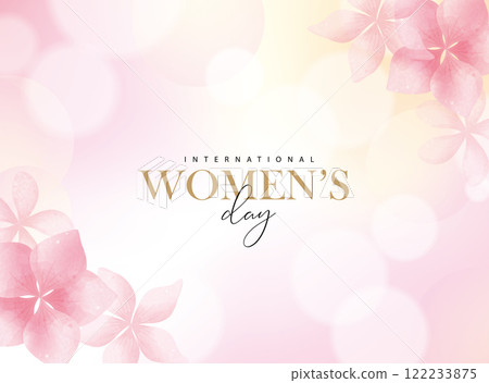 手繪花園背景，適用於婦女節、母親節、情人節、週年紀念日、星期幾、出生日、婚禮寬度寬幅公告請求卡方向材料 122233875