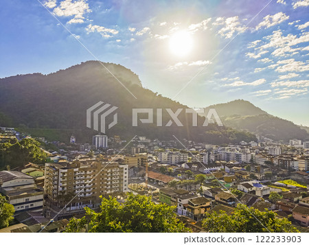 Beautiful sunrise over the mountains Angra dos Reis Brazil. Beautiful sunrise over the mountains Angra dos Reis Brazil. 122233903