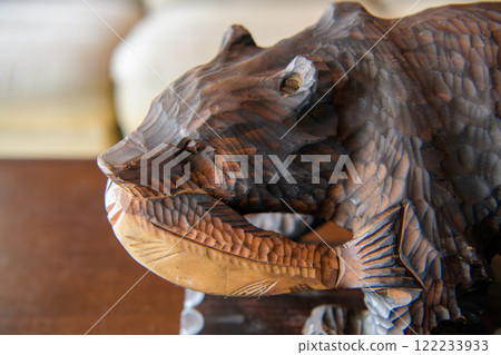 Folk craft wooden carving of bear Folk craft wooden carving of bear 122233933