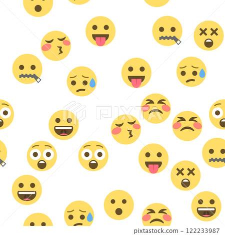 Seamless pattern of emoticons and emoji, emoji vector illustration, emoji background for social network Seamless pattern of emoticons and emoji, emoji vector illustration, emoji background for social network 122233987