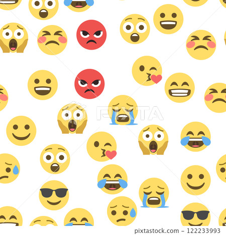 Seamless pattern of emoticons and emoji, emoji vector illustration, emoji background for social network Seamless pattern of emoticons and emoji, emoji vector illustration, emoji background for social network 122233993
