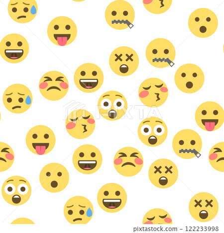 Seamless pattern of emoticons and emoji, emoji vector illustration, emoji background for social network 122233998