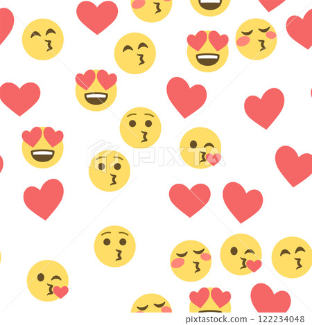 Seamless pattern of emoticons and emoji, emoji vector illustration, emoji background for social network Seamless pattern of emoticons and emoji, emoji vector illustration, emoji background for social network 122234048