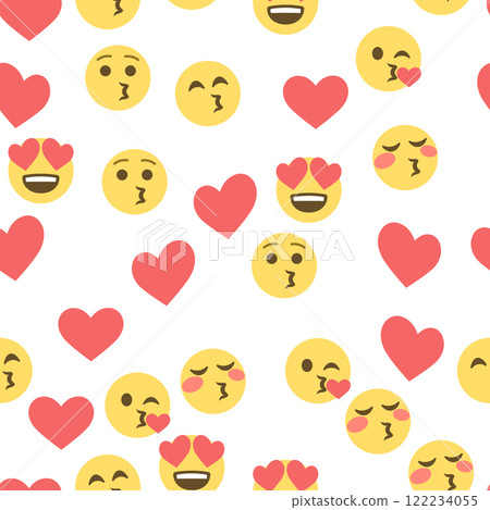 Seamless pattern of emoticons and emoji, emoji vector illustration, emoji background for social network Seamless pattern of emoticons and emoji, emoji vector illustration, emoji background for social network 122234055