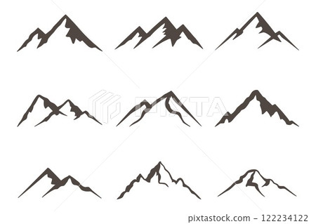 mountain silhouette. mountain vector. mountain icon mountain silhouette. mountain vector. mountain icon 122234122