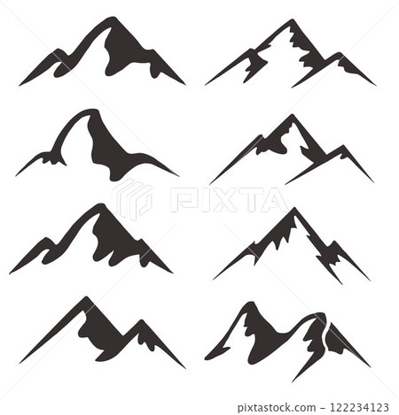 mountain silhouette. mountain vector. mountain icon mountain silhouette. mountain vector. mountain icon 122234123