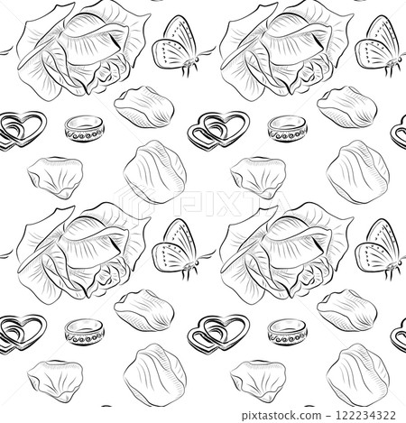 vector seamless patterns of line art elements on the theme of wedding vector seamless patterns of line art elements on the theme of wedding 122234322
