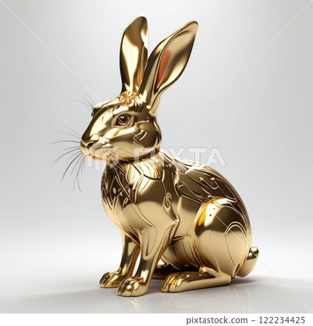 This is a golden rabbit. It uses AI-generated images. 122234425