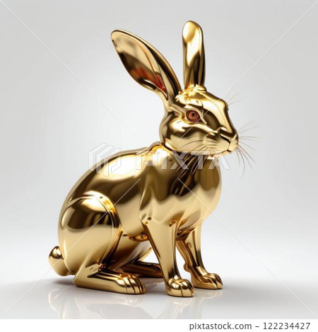 This is a golden rabbit. It uses AI-generated images. 122234427