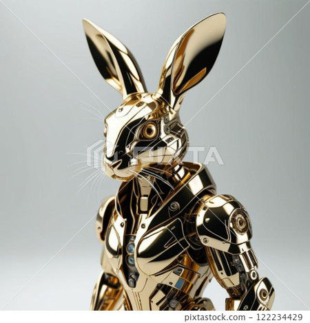 This is a golden rabbit. It uses AI-generated images. 122234429