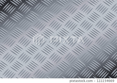 A shiny grey checkered steel plate with five anti-slip strips A shiny grey checkered steel plate with five anti-slip strips 122234669