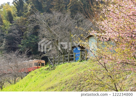 小湊鐵道「早春里山風景與普通列車」飯急站 小湊鐵道「早春里山風景與普通列車」飯急站 122234800