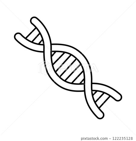 DNA structure icon. simple black line. DNA structure icon. simple black line. 122235128