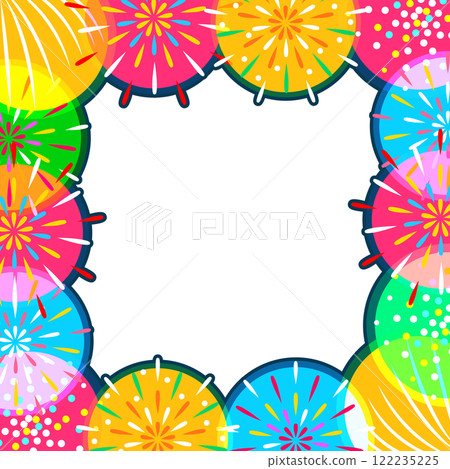 夏日祭典：五彩繽紛的煙火壁紙/背景素材 122235225