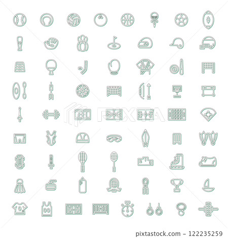Color shadow sports related illustration icon set Color shadow sports related illustration icon set 122235259